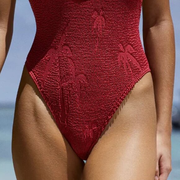 New Bond-Eye Mara Palm Tree Mineral Red One Piece Swimsuit NWT One Size - Picture 4 of 12